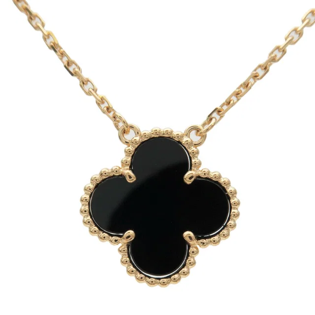 Vintage Alhambra Necklace 1P Onyx K18YG Used F/S | Van Cleef & Arpels | Buy at from Truefacet