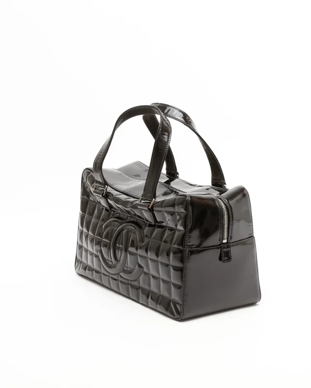 Chanel Patent Chocolate Bar Bag in Brown Patent leather from A Retro Tale, photo 3 of 11