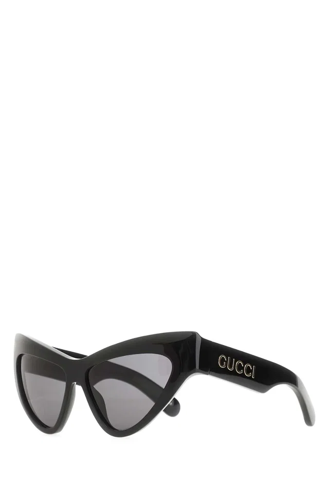 Gucci Cat-Eye Acetate Sunglasses — Black Exterior in Black from HEWI