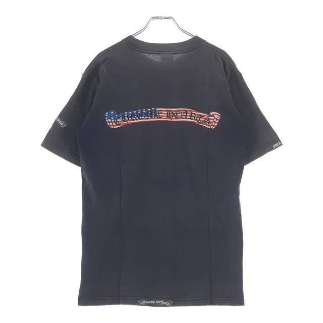 Chrome Hearts Vintage Short Sleeve Back American Flag Scroll Label Print Short from The Reluxe