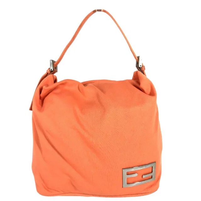 Fendi Shoulder Bag FF Logo Nylon Canvas Orange in Orange Canvas from The Reluxe