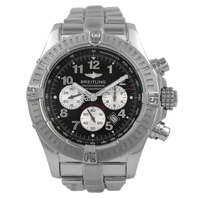 Breitling Avenger Chronograph Quartz Black Dial Mens Watch A69360 in silver|black|gray from Jomashop.com
