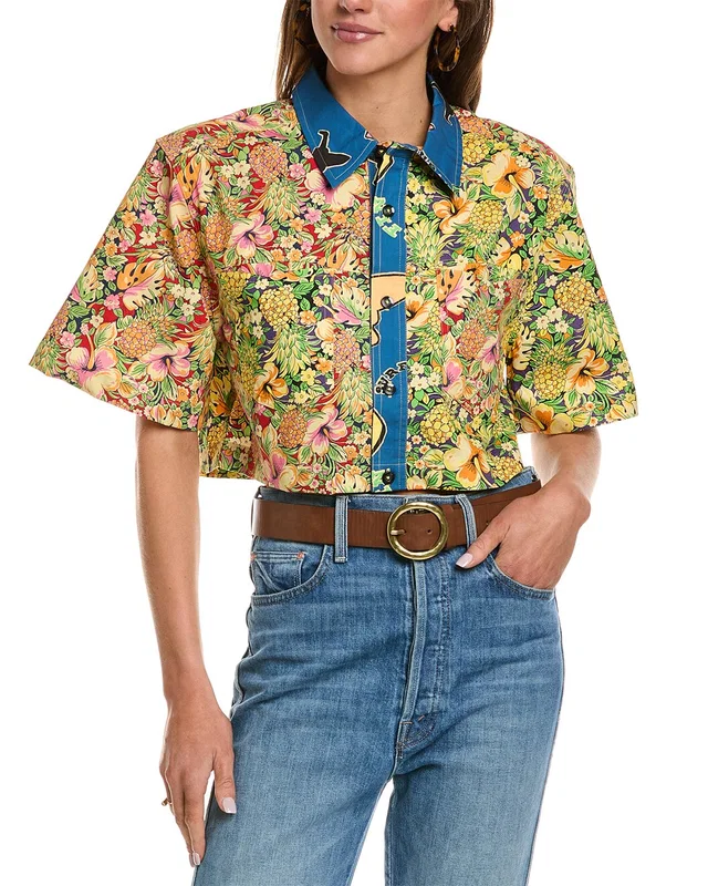 RE/DONE Oversized Crop Shirt, image 1 of 1 from Rue La La
