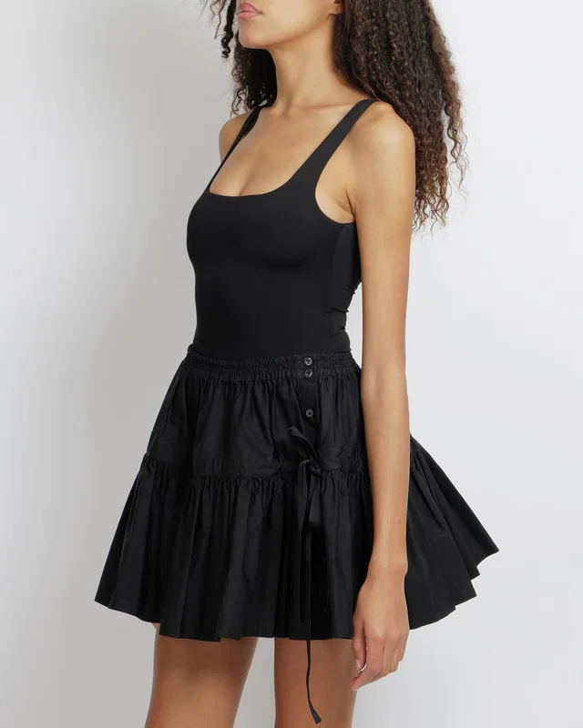 Alaïa Black Mini Skirt with Side Buttons and Bow Detail Size FR 38 (UK 10) in Black from Sellier