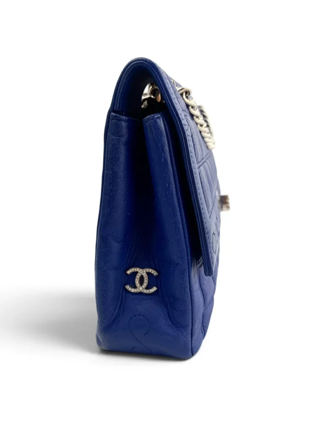 Chanel Blue Lambskin Chocolate Bar Mademoiselle Flap Bag in Brown Lambskin from Season 2 Consign, photo 2 of 9