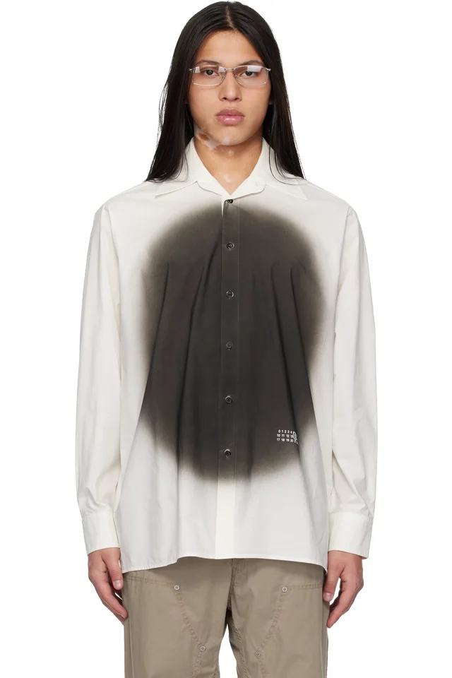 White Spray Print Shirt, image 1 of 1 from SSENSE