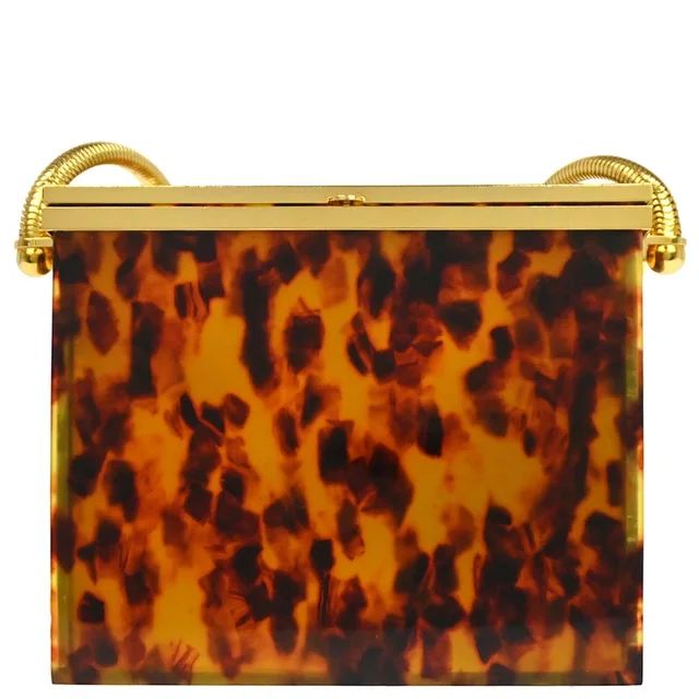 Chanel Brown Acrylic Faux Tortoiseshell Box Shoulder Bag 97P in Brown Resin from AMORE Vintage Tokyo