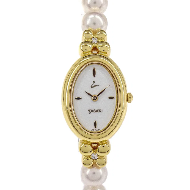 Tasaki Pearl Quartz Watch GP Diamond from AMORE Vintage Tokyo