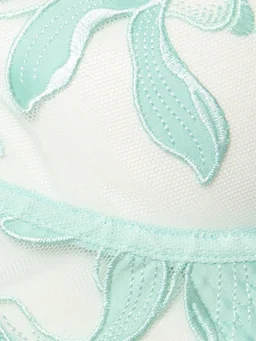 Fleur Du Mal Lily embroidered bra in 100% Polyester, 92% Silk, 8% Spandex, photo 4 of 5 from LUISAVIAROMA