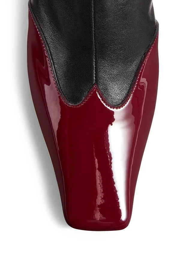 KHAITE Nevada stretch ankle boots in Black Nappa with soft patent calf (80% lambskin, 20% calfskin), photo 5 of 5 from 24S (US)