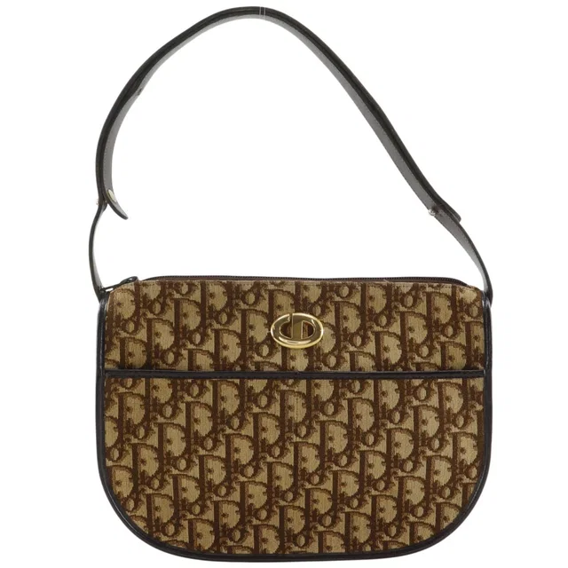 Dior Trotter CD Logo Vintage Canvas Brown Shoulder Bag in Brown Canvas from The Reluxe