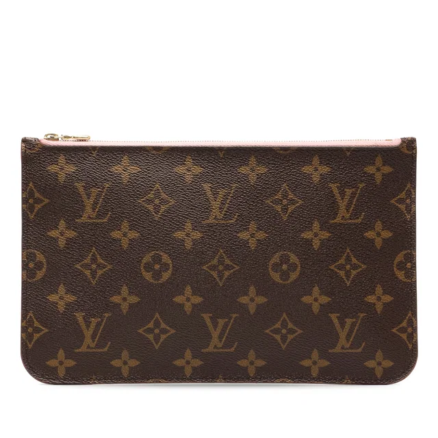 Brown Louis Vuitton Monogram Neverfull MM Pouch in Brown Coated canvas from Designer Revival
