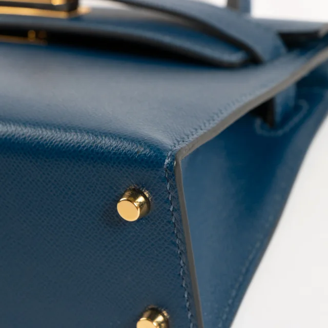 Hermès Kelly Mini II Deep Blue Madame GHW in Blue Leather from Labellov, photo 16 of 17