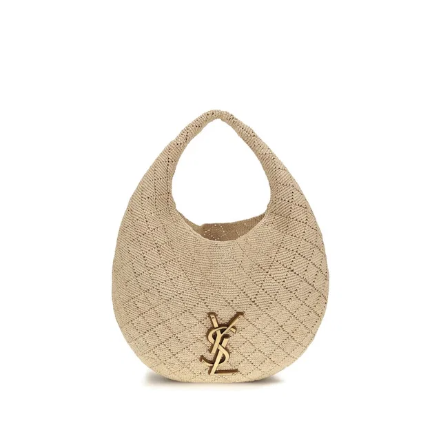 Saint Laurent Beige Raffia Shoulder Bag in Beige Raffia from HEWI