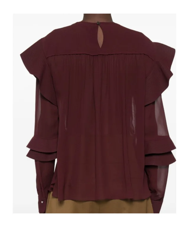 Lanvin Ruffled Sheer Blouse, photo 2 of 3 from SENSER