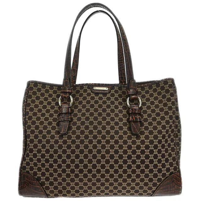 Celine Brown Macadam Tote Handbag in Brown Canvas from AMORE Vintage Tokyo