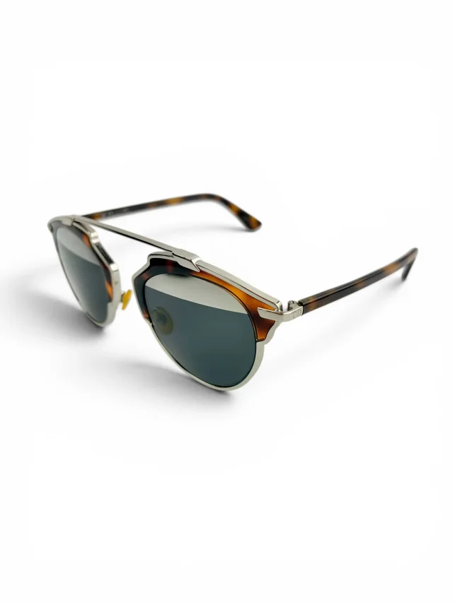Dior Tortoise Shell & Silver SoReal Sunglasses in Silver from Season 2 Consign, photo 3 of 4