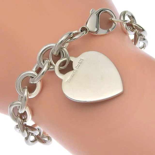 Tiffany & Co. Heart Tag 925 Sterling Silver Bracelet in Silver from The Reluxe