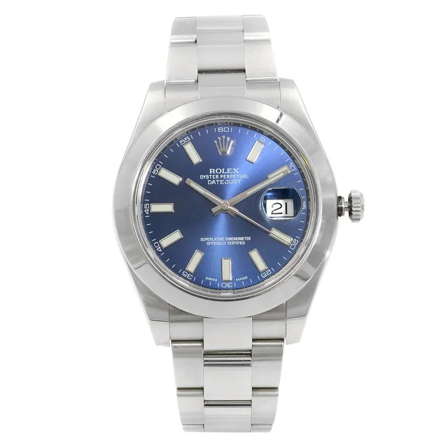 Rolex Datejust II Automatic Chronometer Blue Dial Mens Watch 116300 BLSO in gray|blue|silver from Jomashop.com