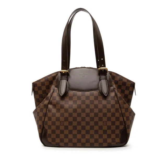 Brown Louis Vuitton Damier Ebene Verona MM Shoulder Bag in Brown Canvas from Designer Revival