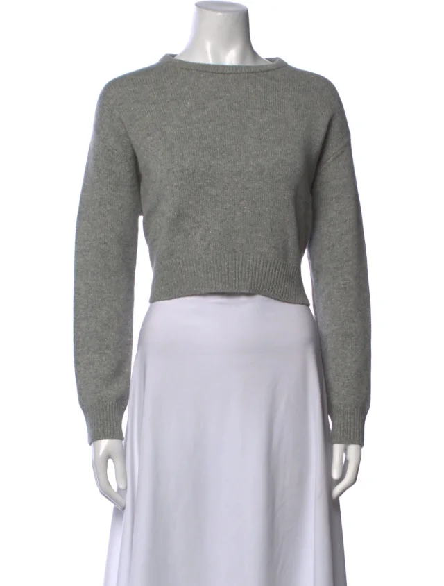Brunello Cucinelli Cashmere Crew Neck Sweater w/ Tags in gray Cashmere from The RealReal