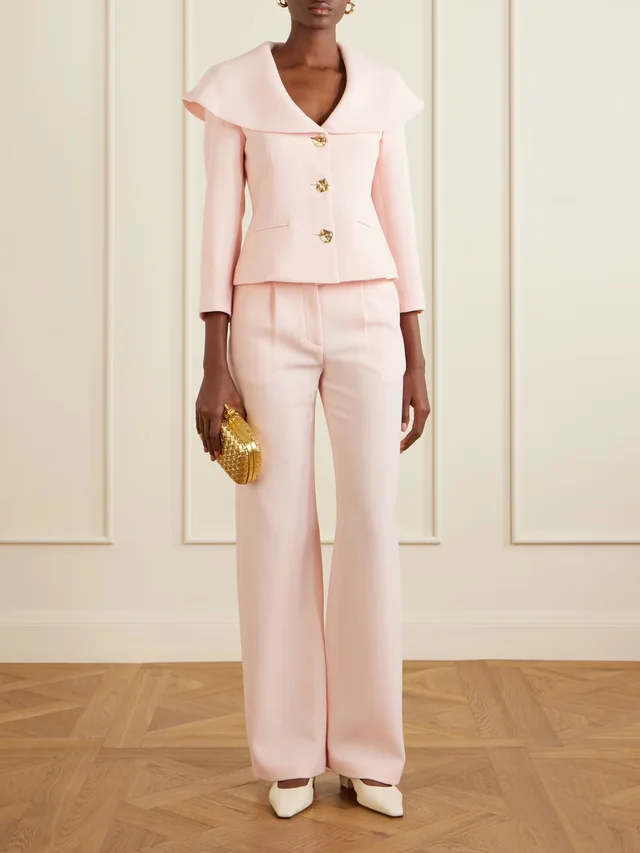 VIOLANTE NESSI Manuela wool-crepe jacket in Pink, photo 2 of 2 from NET-A-PORTER (Canada)
