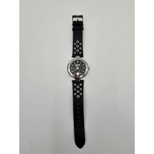 Versace Women's Analogue Watch - Black/Silver in gray|black|silver from Depop, photo 3 of 9