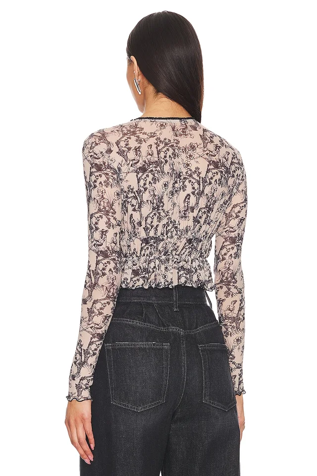 Only Hearts Afternoon Delight Ruched Cardi Top in Toile, photo 3 of 4 from REVOLVE (Canada)