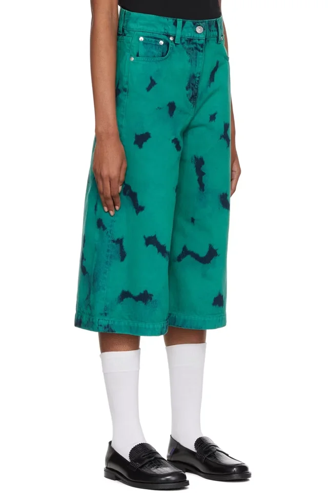 MSGM SSENSE Exclusive Green Tie-Dye Jeans, photo 2 of 3 from SSENSE