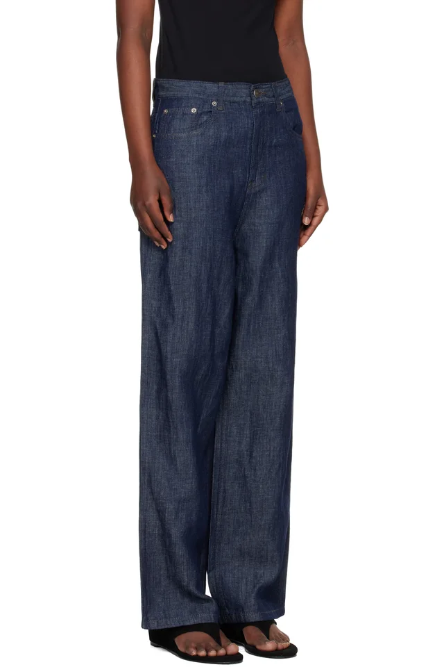 LE17SEPTEMBRE Navy Straight Denim Jeans, photo 2 of 4 from SSENSE