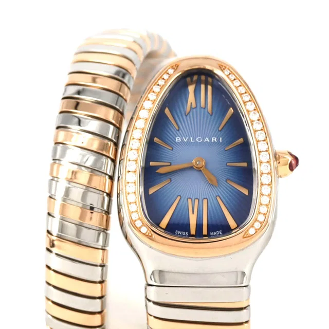 Bvlgari Serpenti Tubogas Stainless Steel Pink Gold Ladies in Pink from LuxUness