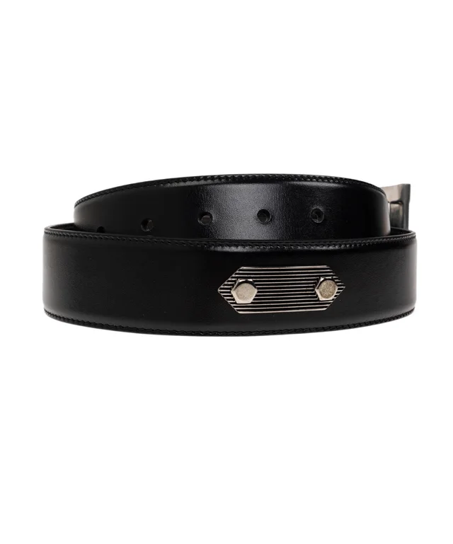 Versace Textured Buckle Leather Belt, photo 2 of 6 from SENSER