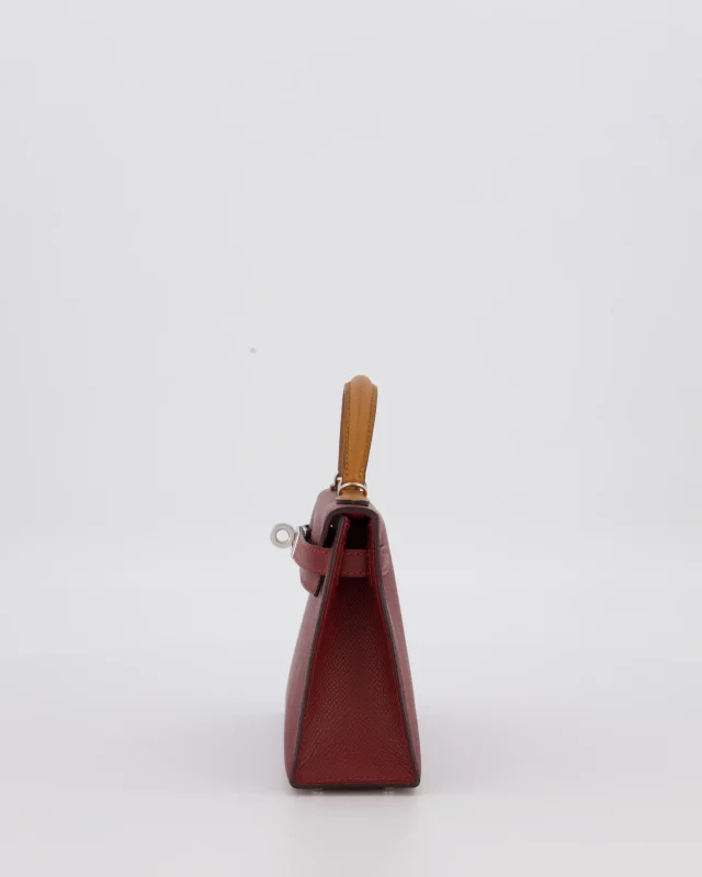 Hermès Mini Kelly II Tricolour 20 Bag in Burgundy Epsom leather from Sellier, photo 11 of 23