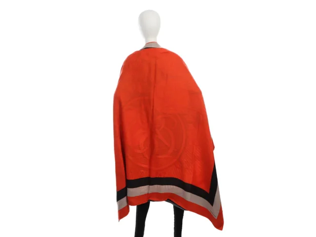 Hermès Exceptional Suite et Poursuite Cashmere Silk Embroidered Giant Scarf 140cm in Silk from Ann's Fabulous Finds, photo 7 of 7