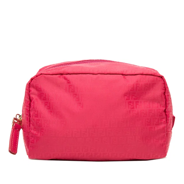 Pink Fendi Zucchino Nylon Pouch in Pink Nylon from Designer Revival