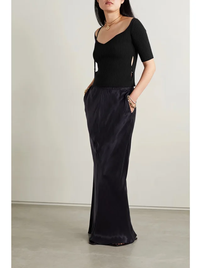 THE ROW Grais cropped ribbed wool top in Blue, photo 2 of 2 from NET-A-PORTER (Canada)