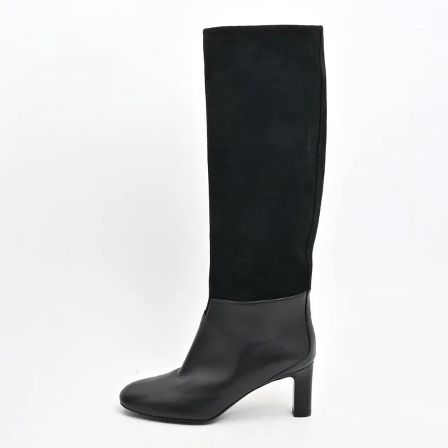 Hermès Long Boots Black Leather in Black Leather from The Reluxe