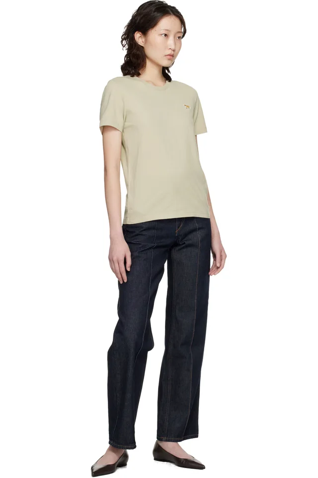 Maison Kitsuné Beige Baby Fox Regular T-shirt, photo 4 of 4 from SSENSE
