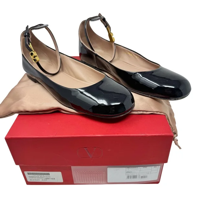 Valentino Garavani Tan-Go Ballet Flats Black Patent Ankle Strap Size 40.5 in black Patent leather from Poshmark