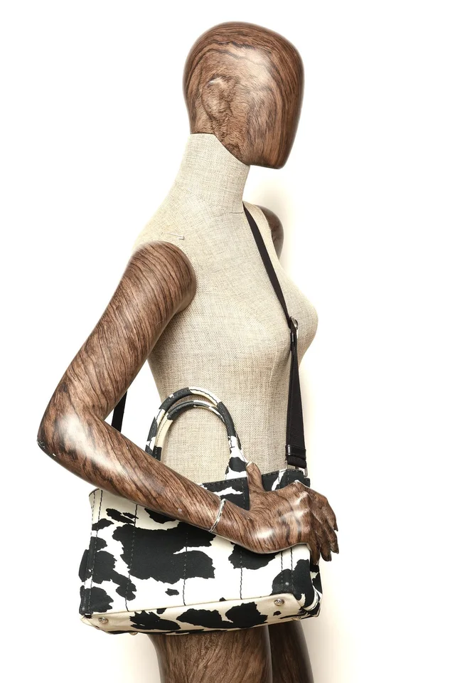 Prada Canapa Cow Print Tote Bag in Canvas from A Retro Tale, photo 8 of 8