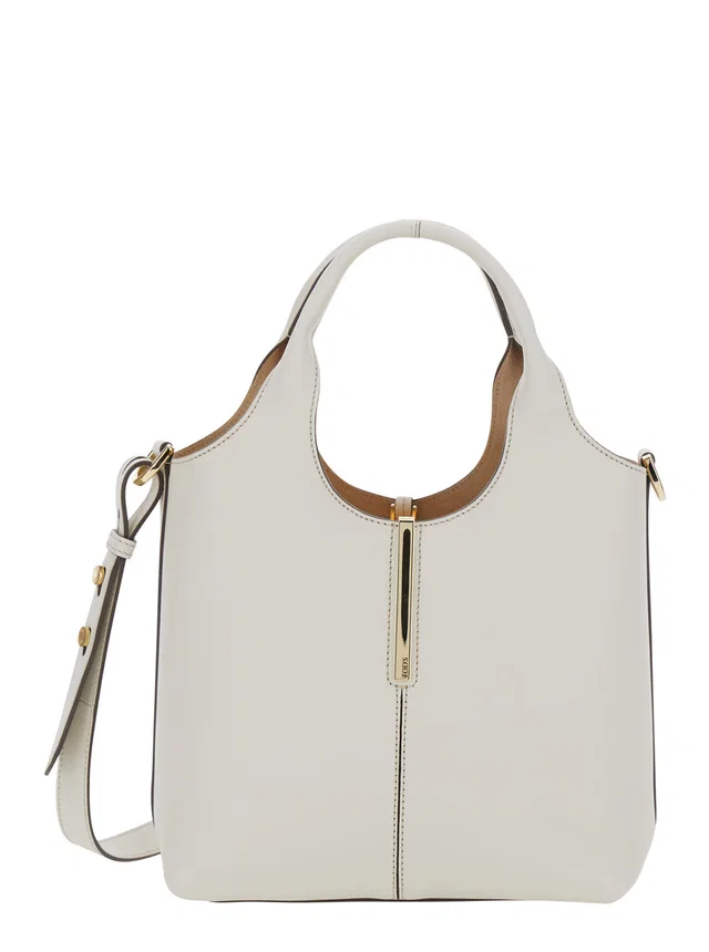Tod's Leather Top Handle Shoulder Bag — White in White Leather from HEWI