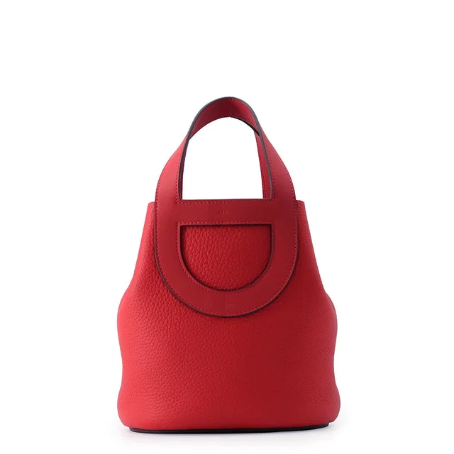 Hermès In the loop Rouge Casaque Taurillon Clemence Swift Leather Size 18 in Red Clemence leather from GALLERY RARE