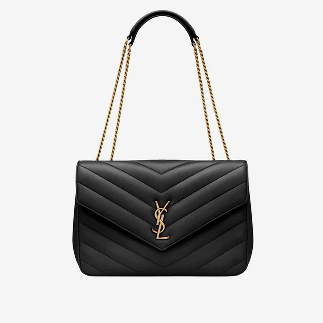 Saint Laurent Quilted Lambskin Shoulder Bag — Black Leather in Black Lambskin from HEWI
