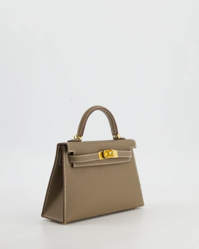 HOT* Hermès Mini Kelly II 20 Bag in Taupe Epsom leather from Sellier, photo 4 of 24