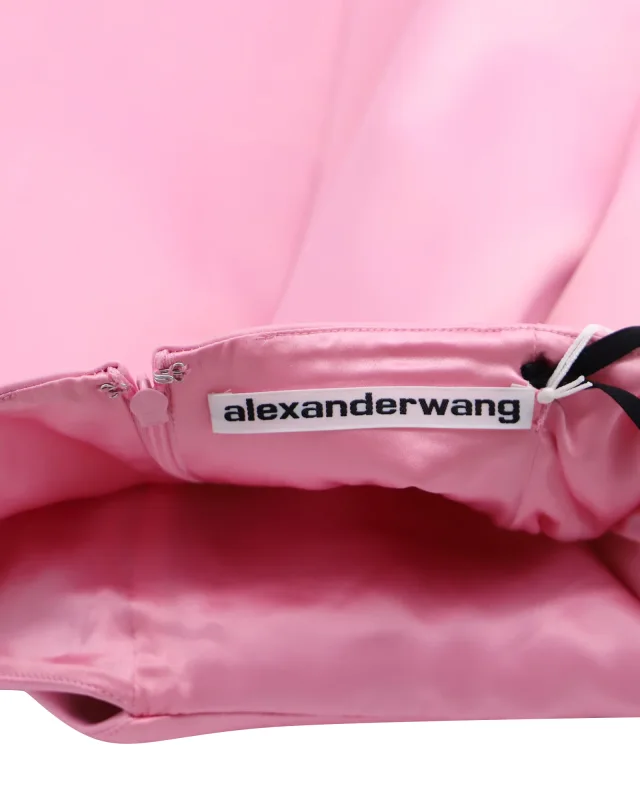 alexanderwang Alexander Wang Cutout Mini Dress with Charms in Light Pink Polyester in Pink, photo 5 of 6 from ShopSimon