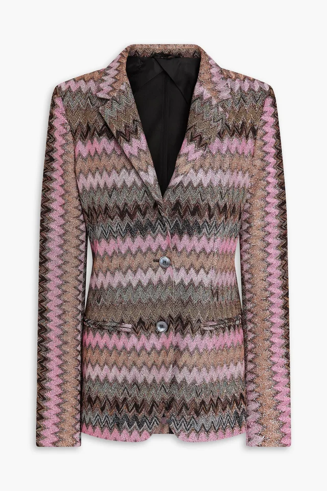 Missoni Metallic Crochet-Knit Blazer in Pink from THE OUTNET, photo 1 of 1