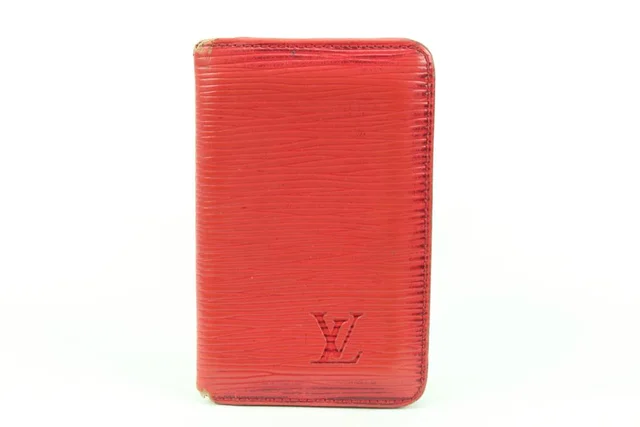 Louis Vuitton Red Epi Leather Porte Cartes Card Holder Wallet Insert in Red Leather from Bagriculture