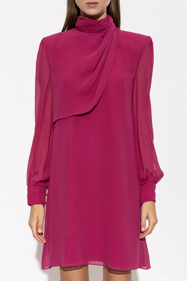 Valentino Draped High-Neck Dress, photo 2 of 5 from SENSER