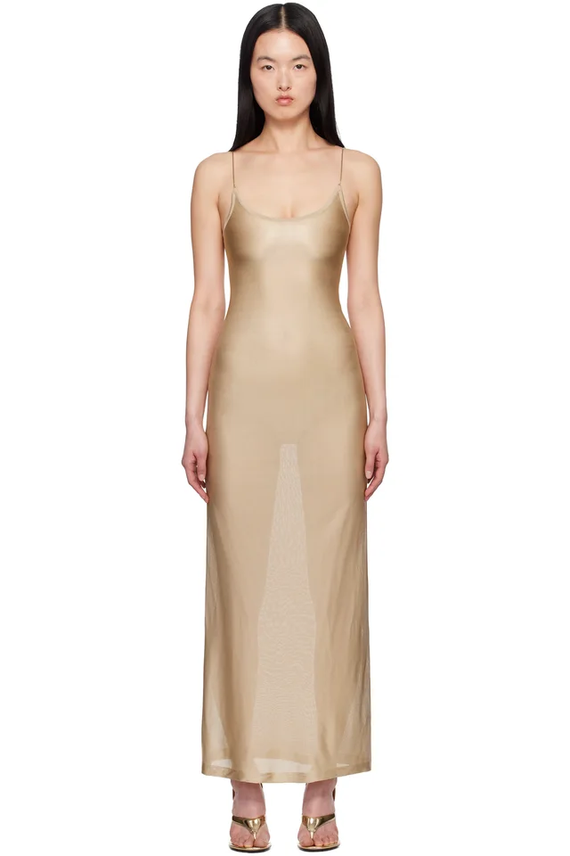 ALAÏA Beige Knit Slip Dress from SSENSE, photo 1 of 1