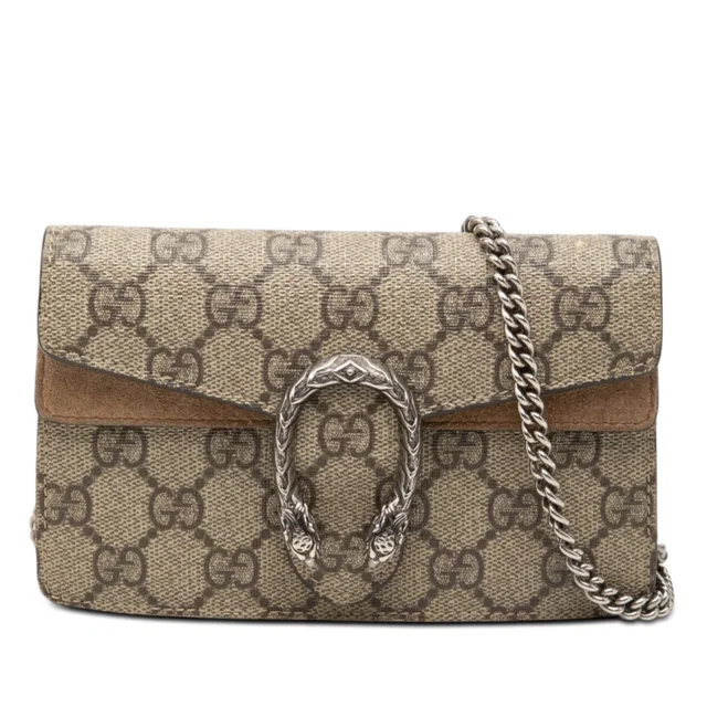 Beige Gucci Mini GG Supreme Dionysus Crossbody in Beige Suede from Designer Revival